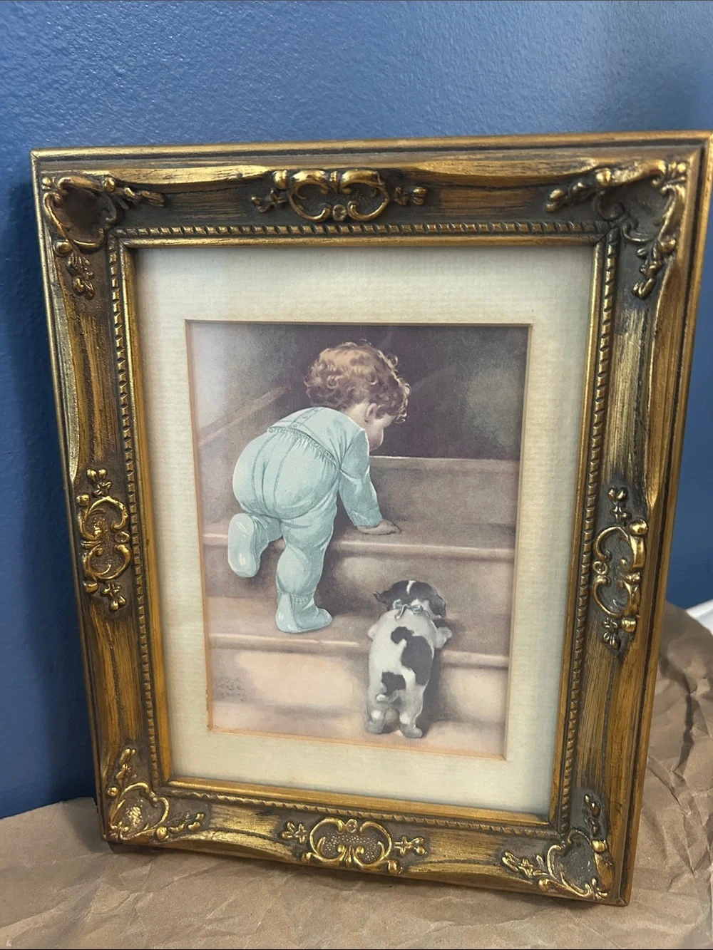 Bessie Pease Gutmann Framed Lithograph Collector Print “Nitey Nite” signed